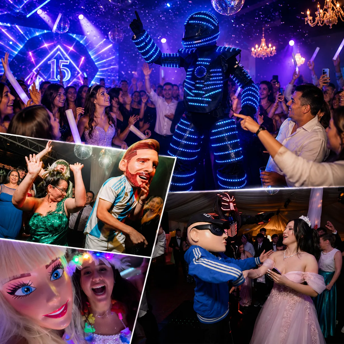 Robot LED, Messi, Barbie y Bizarrap en plena pista durante una Hora Loca